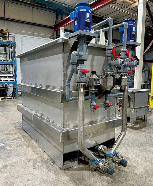Custom-built ENTank™ electroless nickel plating system designed by Palm Technology for high-performance metal finishing applications.