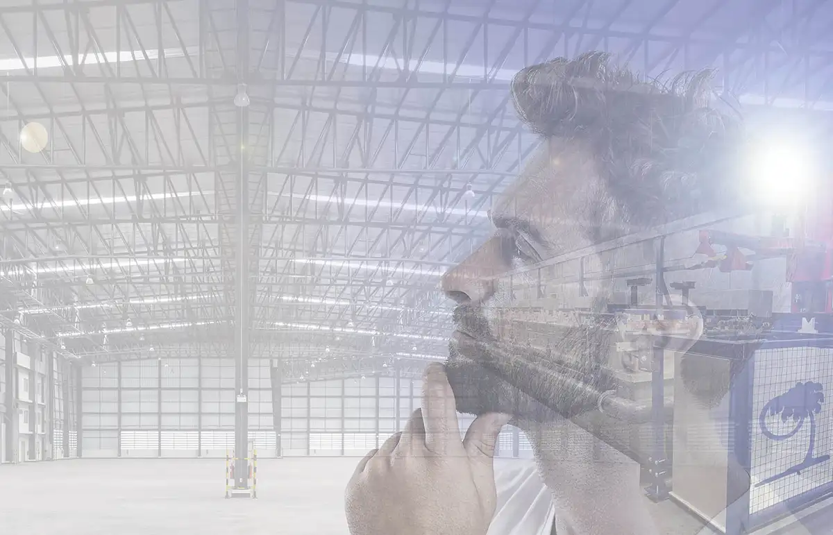 Palm Technology engineering thinking about the space he has to install a future automatic plating line