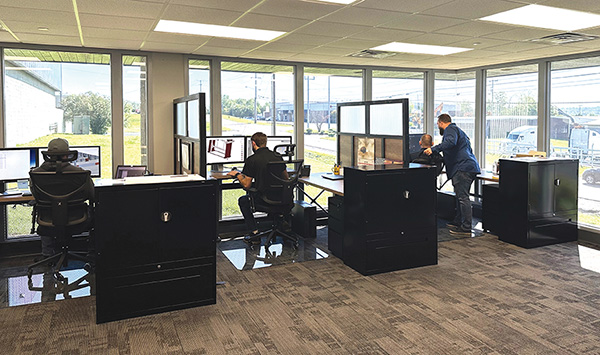 Palm Technology's Engineering team working in there modern office space located in La Vergne, TN