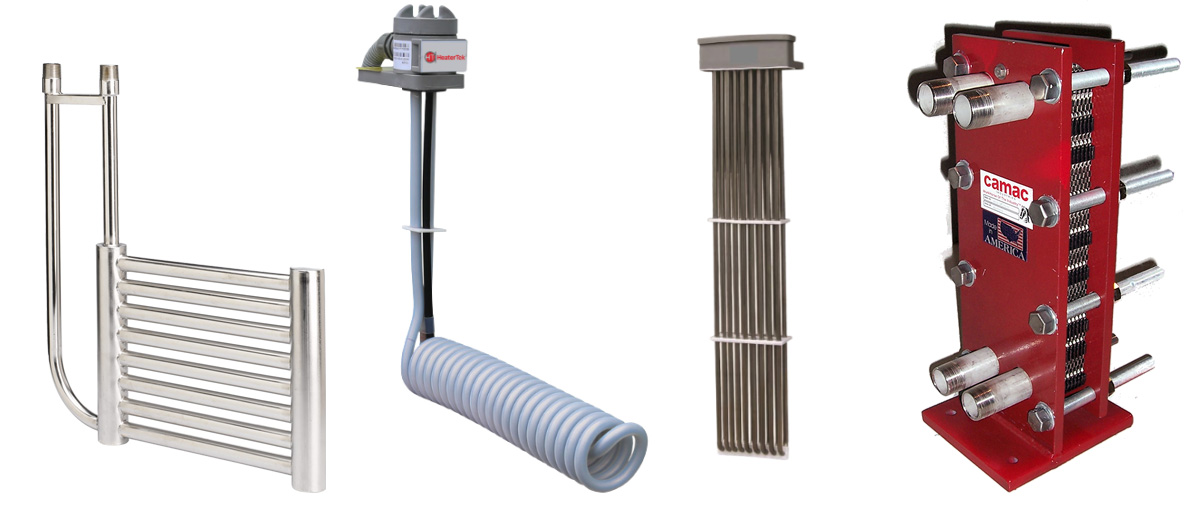Comprehensive heating system integrating immersion heaters, heat exchangers, and control units for optimized surface finishing processes.