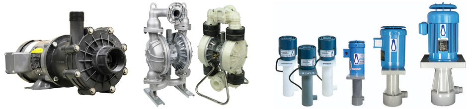 WARCO chemical resistant process pumps with FPI vertical seal-less process pump designed for handling aggressive chemistries in surface finishing applications.