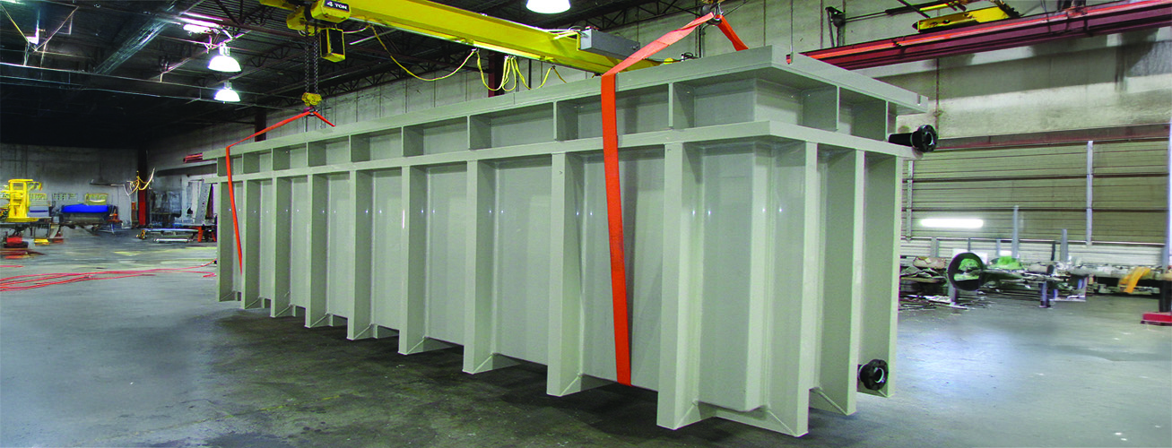Custom-fabricated thermoplastic process tank constructed from stress-relieved virgin polypropylene, designed for chemical resistance in industrial applications.