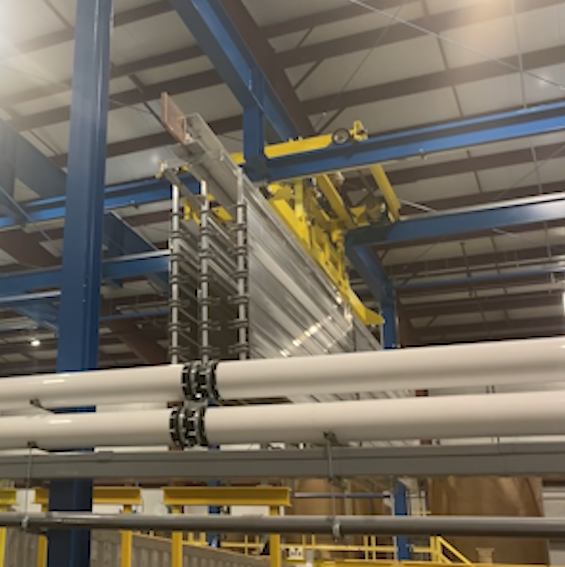 Manual 2-hoist process line for cleaning, etching, and non-destructive testing built by Palm Technology