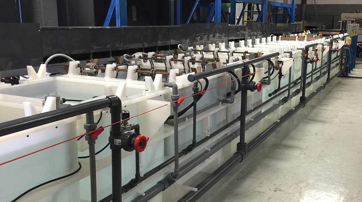 Nickel plating line which operates manually built by Palm Technology