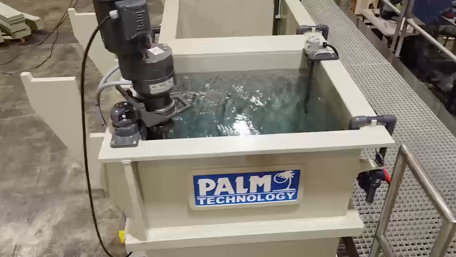 Video of a cleaning line engineered, built and installed by Palm Technology